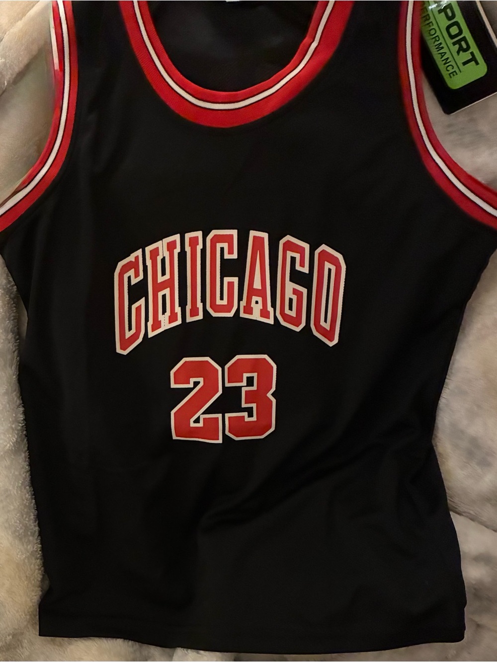 NWT SPORT Performance Chicago 23 /Jordan Black/red Kids Basketball Jersey size 8
